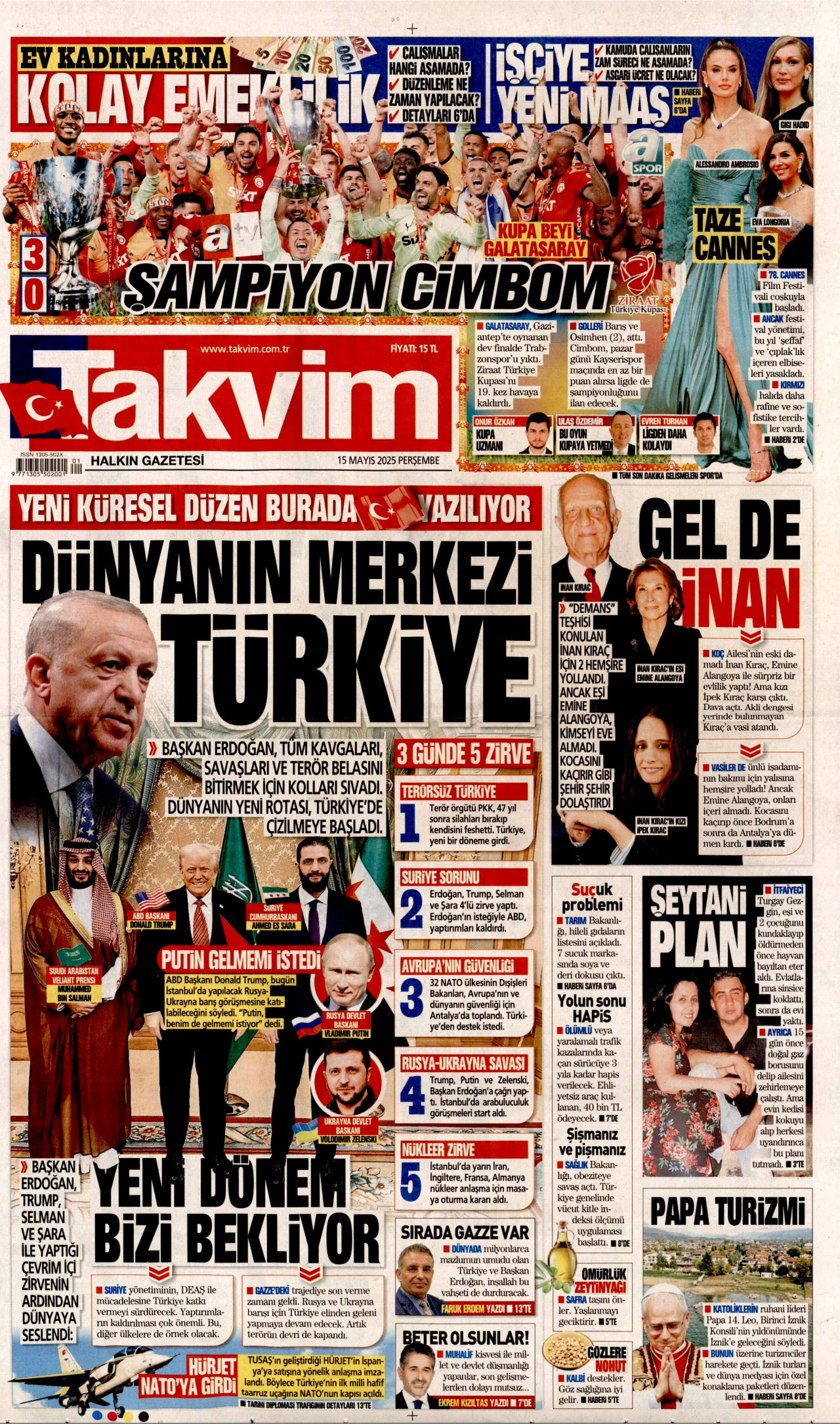 TAKVİM Gazete Manşeti