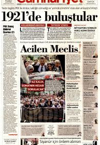 CUMHURİYET Gazete Manşeti