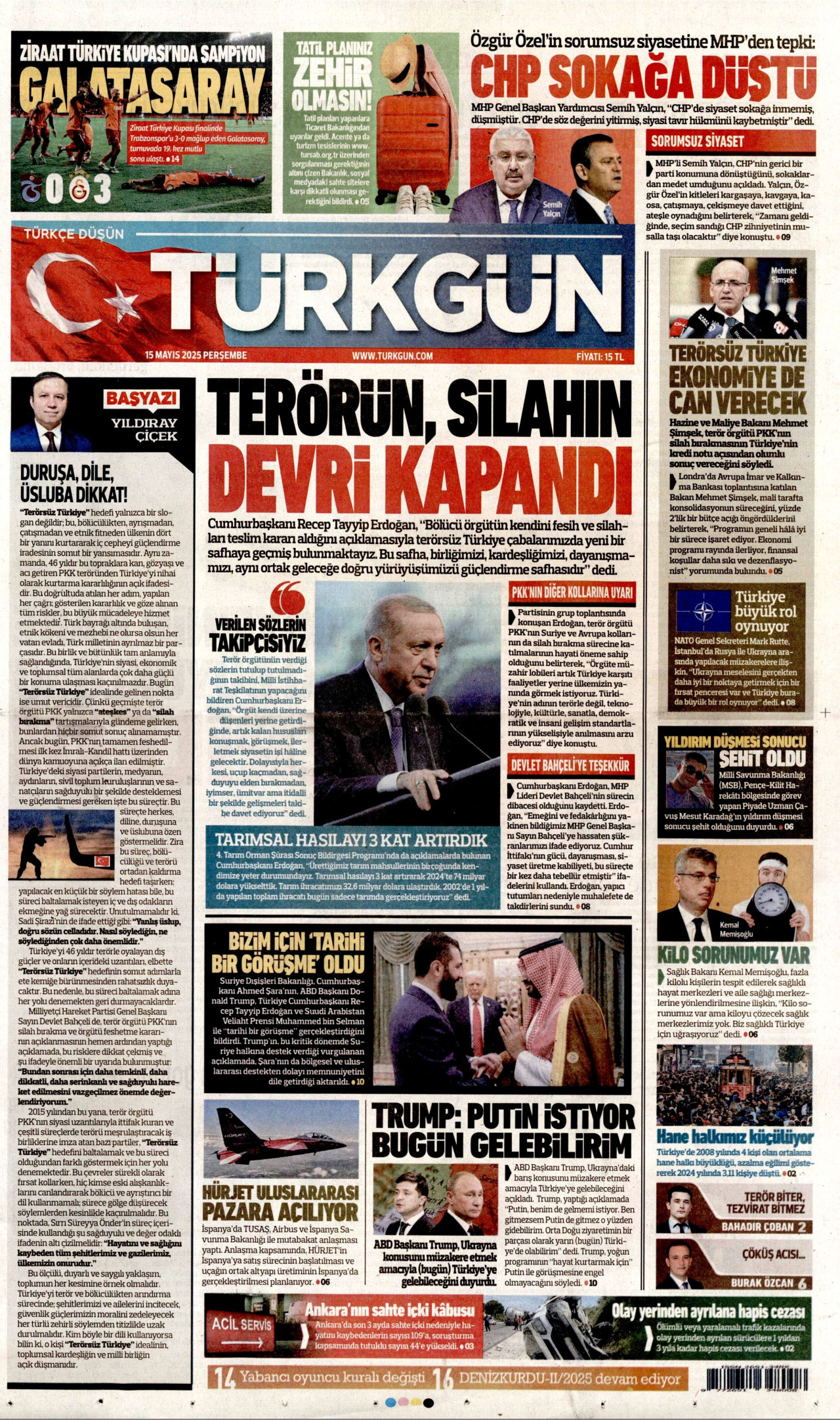 TÜRKGÜN Gazete Manşeti
