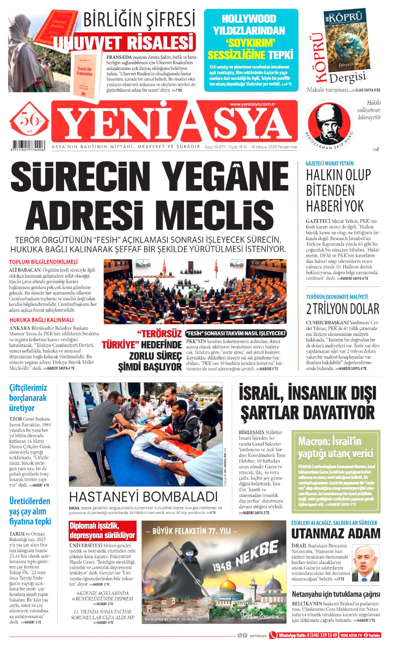 YENİ ASYA Gazete Manşeti